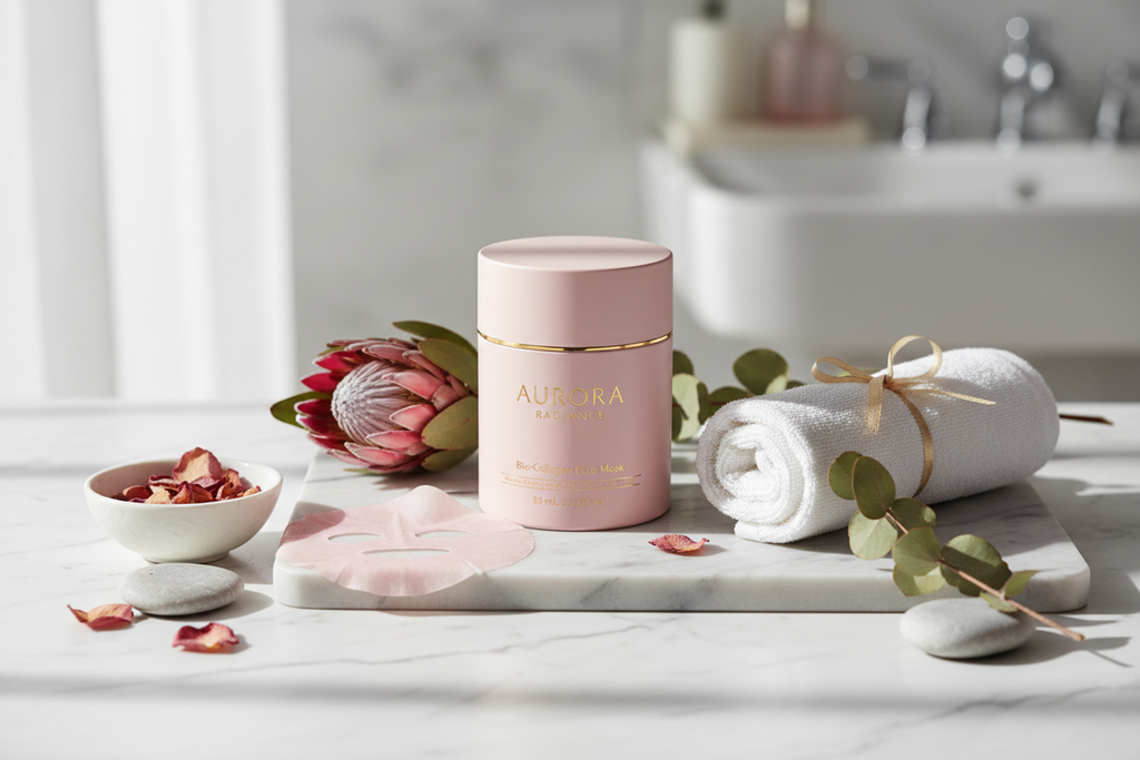 Bio-collageen gezichtsmasker styling