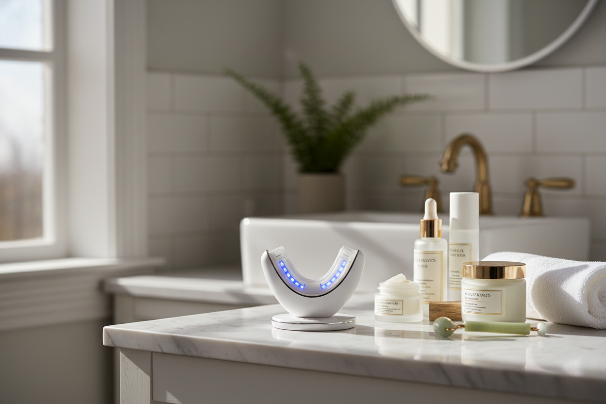 Teeth whitening device lifestyle shot