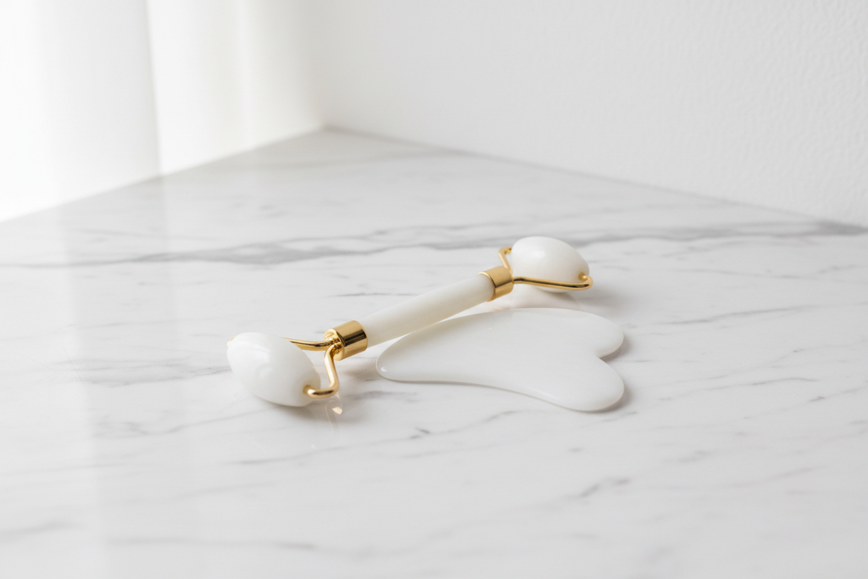 Witte Jade Roller + Gua Sha